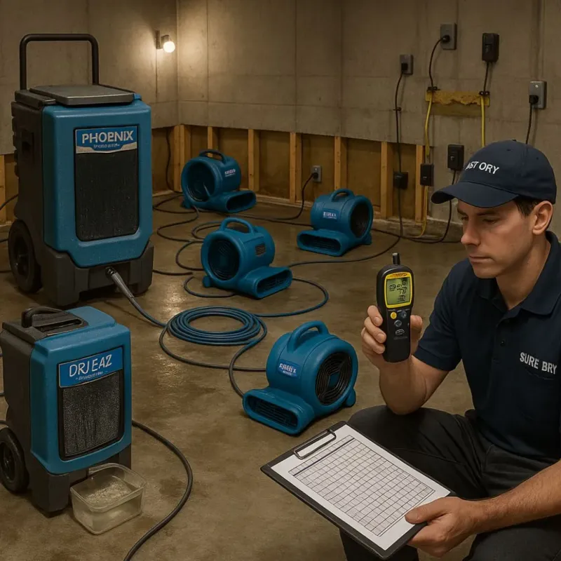 Structural Drying and Dehumidification process in Bethlehem, NC